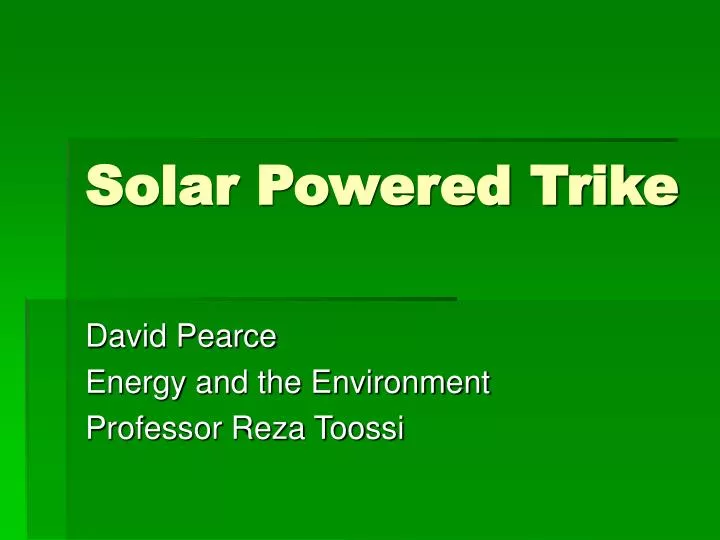 solar powered trike
