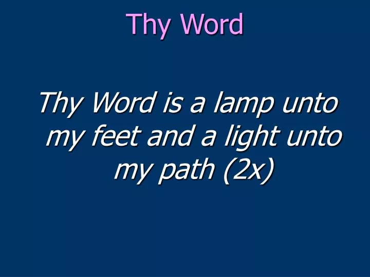 thy word