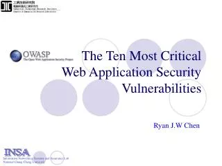 The Ten Most Critical Web Application Security Vulnerabilities