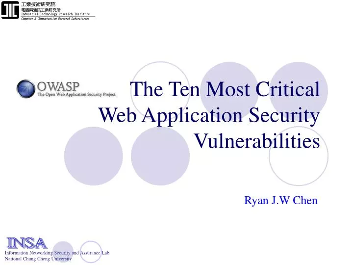 the ten most critical web application security vulnerabilities
