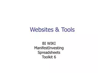Websites &amp; Tools