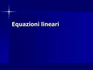 equazioni lineari