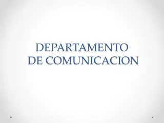 departamento de comunicacion