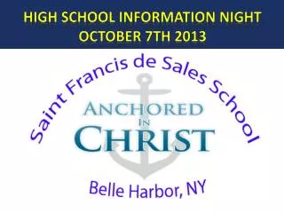 High School information night October 7th 2013