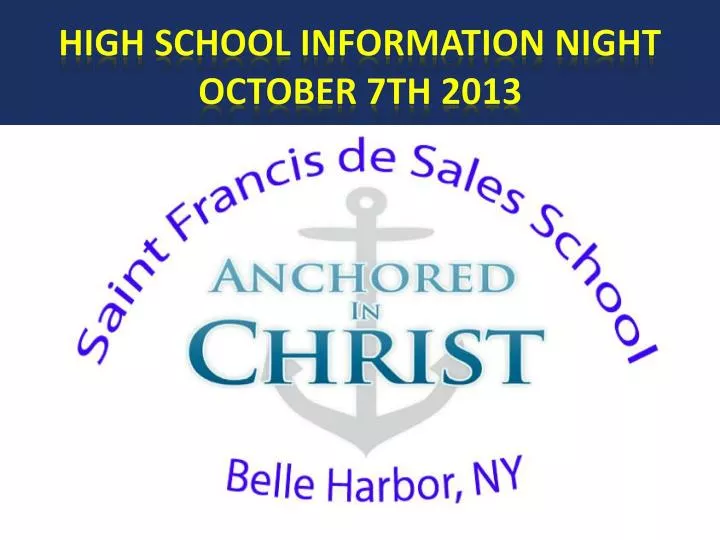 high school information night october 7th 2013