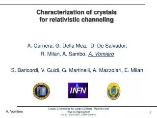 Characterization of crystals for relativistic channeling