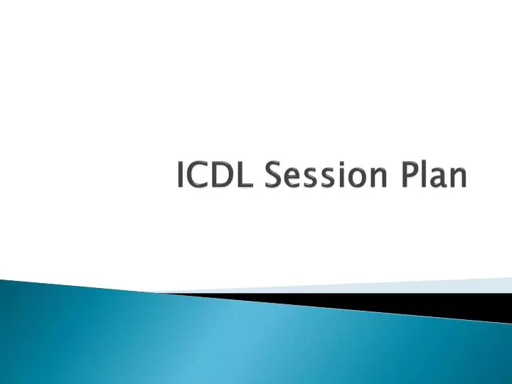icdl session plan