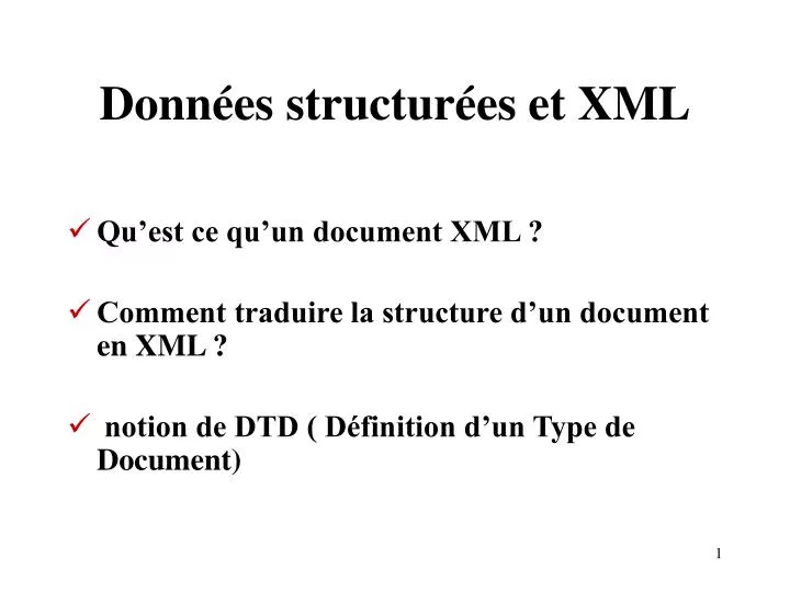 donn es structur es et xml