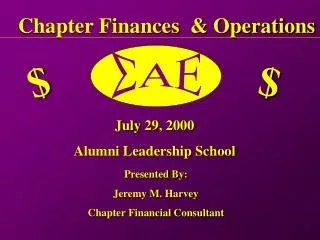 Chapter Finances &amp; Operations