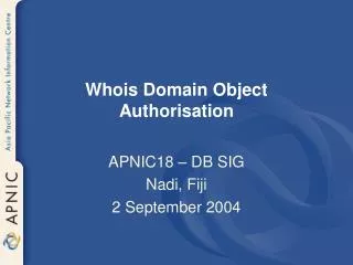 Whois Domain Object Authorisation