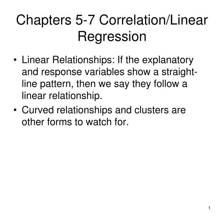 chapters 5 7 correlation linear regression