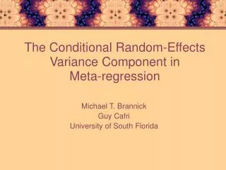 The Conditional Random-Effects Variance Component in Meta-regression