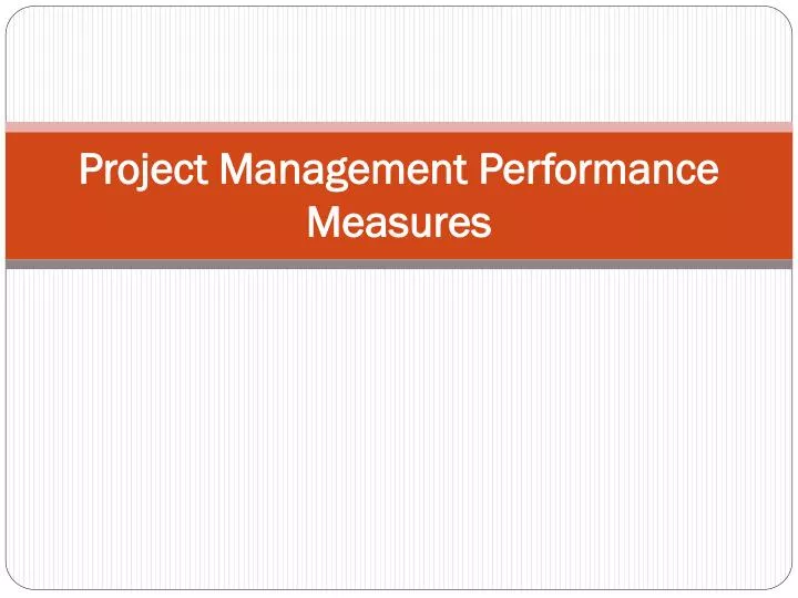 project management performance measures