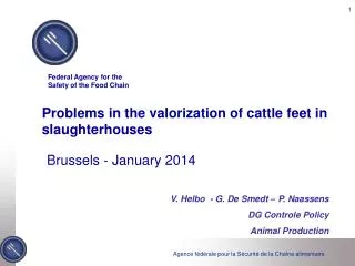 Problems in the valorization of cattle feet in slaughterhouses