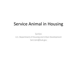 Service Animal in Housing