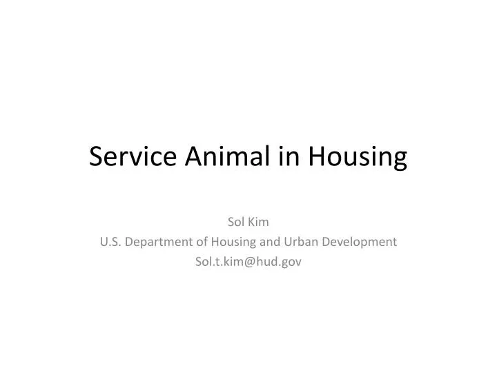 service animal in housing