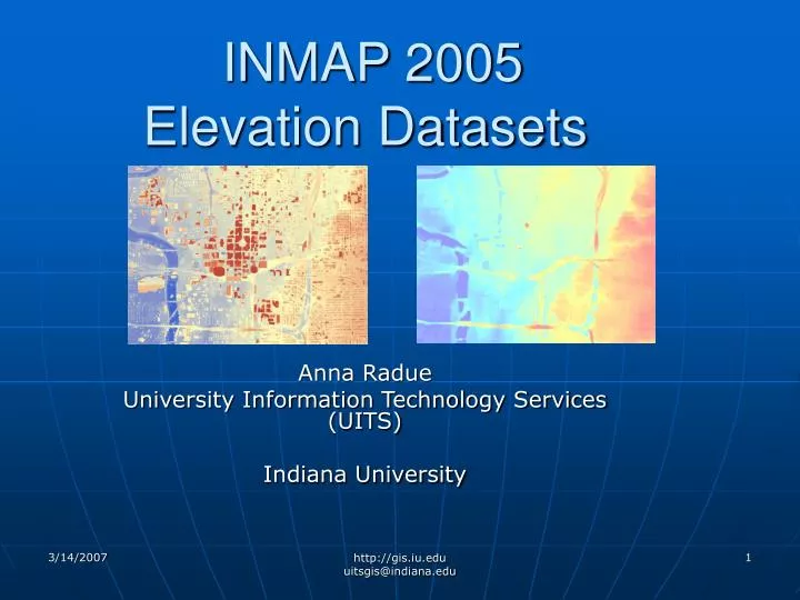 inmap 2005 elevation datasets