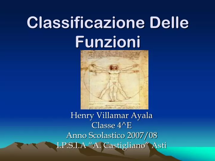 classificazione delle funzioni