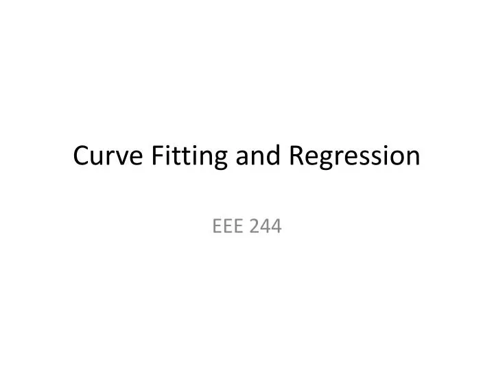 curve fitting and regression