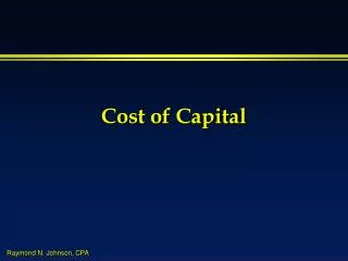 Cost of Capital