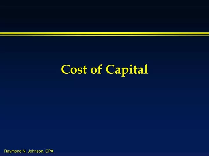 cost of capital