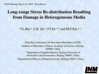 Long-range Stress Re-distribution Resulting from Damage in Heterogeneous Media