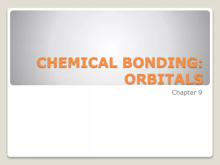 chemical bonding orbitals