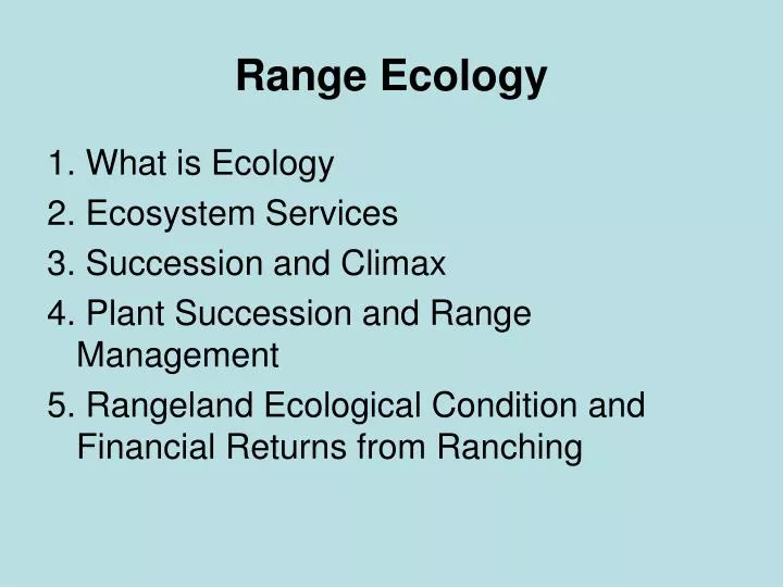 range ecology