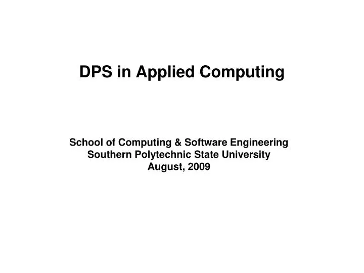 dps in applied computing