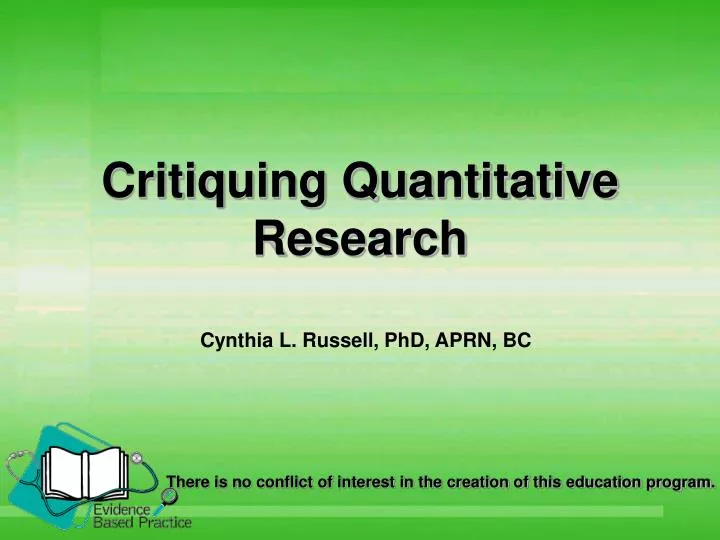 critiquing quantitative research