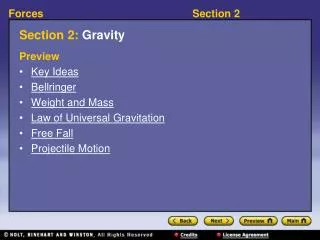 Section 2: Gravity