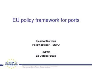 EU policy framework for ports