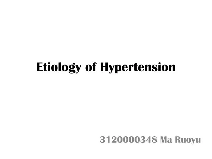 etiology of hypertension