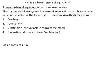 What is a linear system of equations?