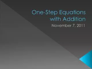 One-Step Equations with Addition