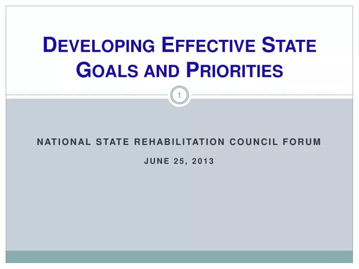 developing effective state goals and priorities