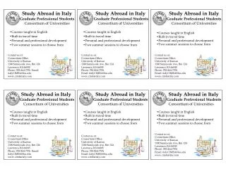 Study Abroad in Italy Graduate Professional Students Consortium of Universities