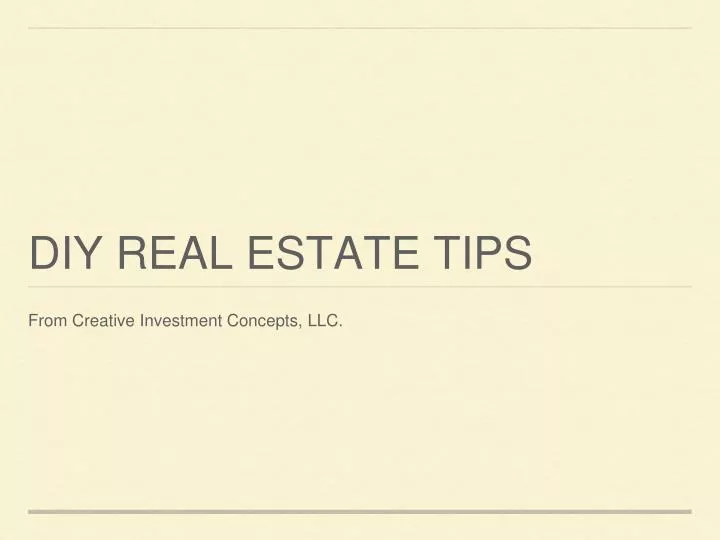 diy real estate tips