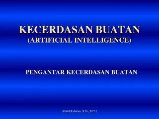 kecerdasan buatan artificial intelligence