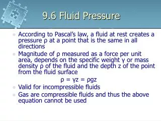 9.6 Fluid Pressure