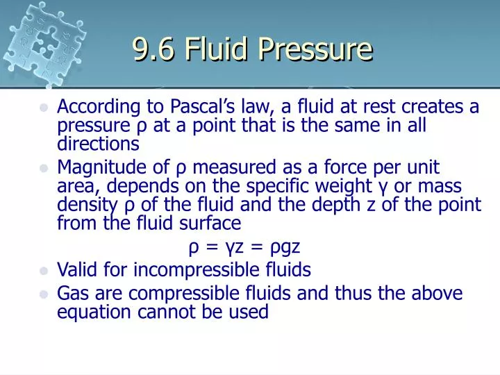 9 6 fluid pressure