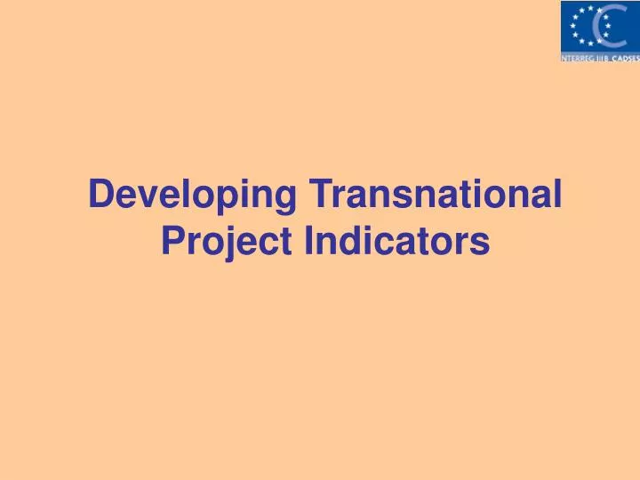 developing transnational project indicators