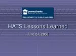 HATS Lessons Learned - slide 1