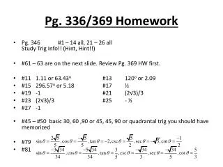 Pg. 336/369 Homework