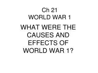Ch 21 WORLD WAR 1