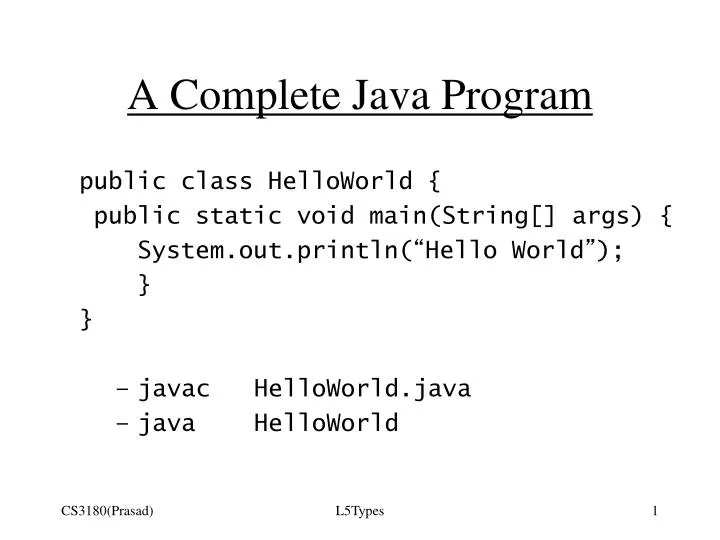 a complete java program