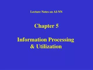 Lecture Notes on AI-NN