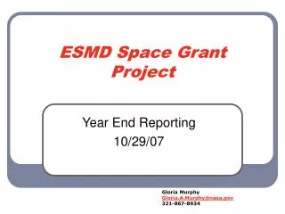 ESMD Space Grant Project