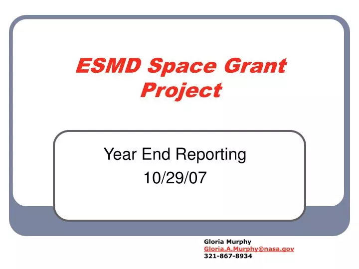esmd space grant project