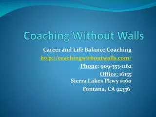 Career and Life Balance Coaching | Coaching Without Walls